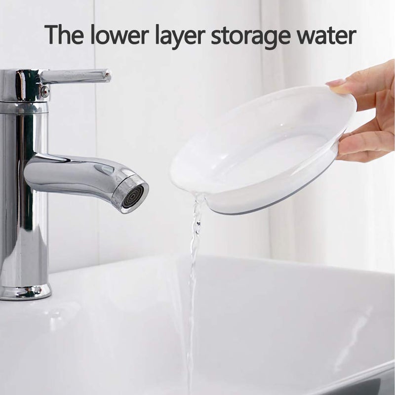 WYOK 2-Pack Soap Dish with Drain Plastic Sponge Holder Easy Cleaning Soap Saver Tray Caddy Keep Dry Stop Mushy for Shower Bathroom Kitchen(Khaki) - Image 4